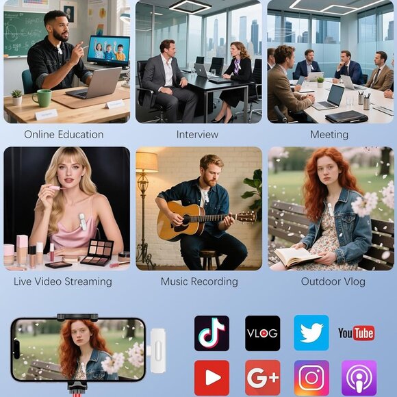 NEW 2pc Pack Wireless Mini Microphone for iPhone - Picture 10 of 14